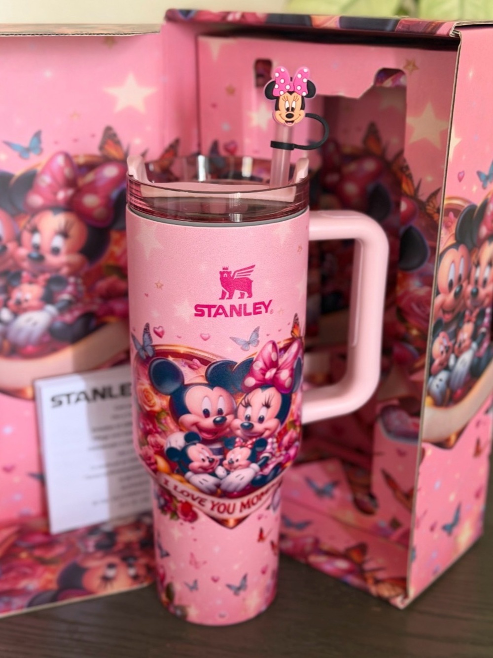 Stanley Pink Minnie & Mickey Love You Mom Travel Tumbler - Picture 2 of 4